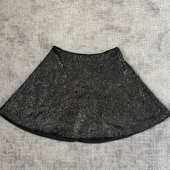 Express Black Circle Sparkle Mini Skirt - Picture 1 of 4